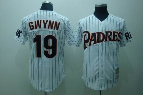 mlb san diego padres #19 gwynn white(black strip)