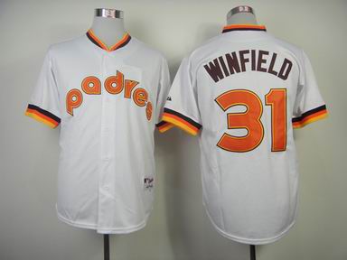 mlb san diego padres 31 Winfield white jersey