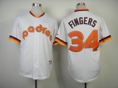 mlb san diego padres 34 Fingers white jersey