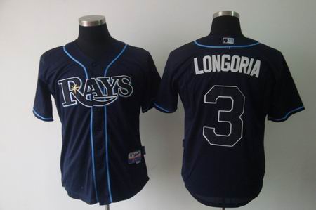 mlb tampa bay rays #3 longoria dark blue coole base