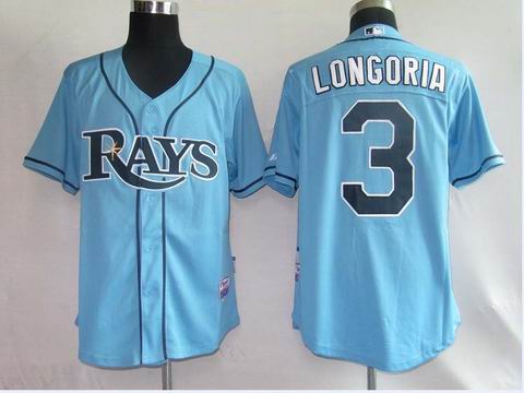 mlb tampa bay rays #3 longoria lt,blue cool base