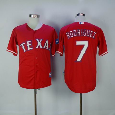 mlb texas rangers #7 Rodriguez red jersey