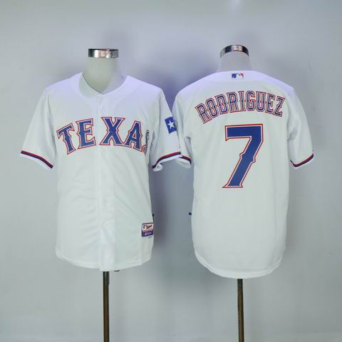 mlb texas rangers #7 Rodriguez white jersey