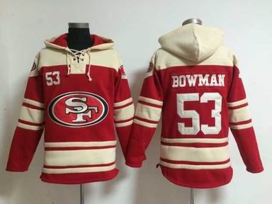 nfl 49ers #53 Bowman red sweatshirt hoody