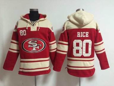nfl 49ers 80 Rice red sweatshirt hoody