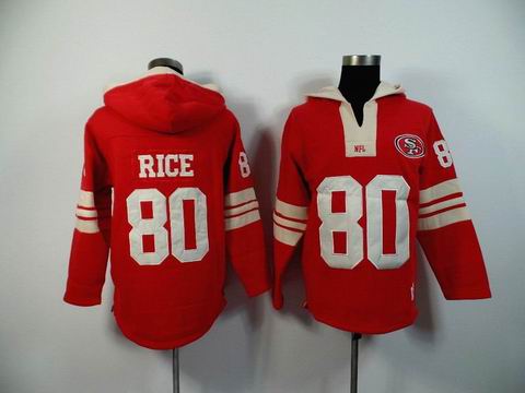 nfl 49ers 80 Rice red sweatshirt hoody
