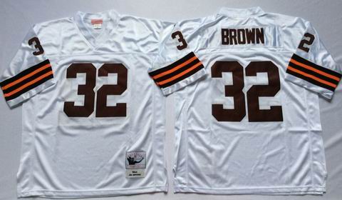 nfl Cleveland Browns #32 Brown white throwback Jersey