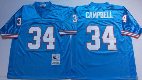 nfl Houston Oilers #34 campbell light blue Throwback Jersey