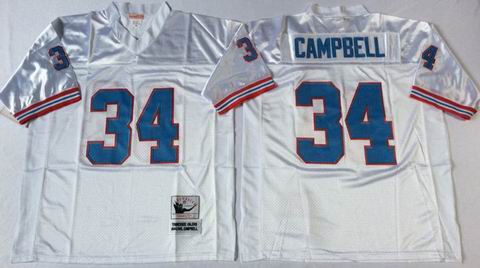 nfl Houston Oilers #34 campbell white Throwback Jersey