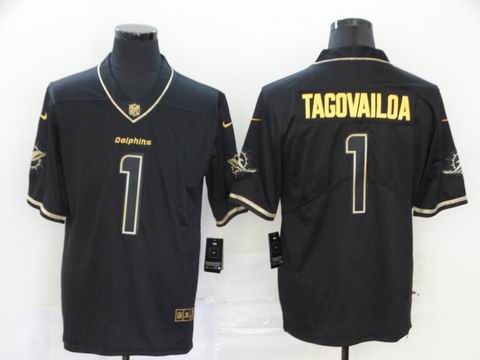 nfl Miami Dolphins #1 TAGOVAILOA black golden jersey