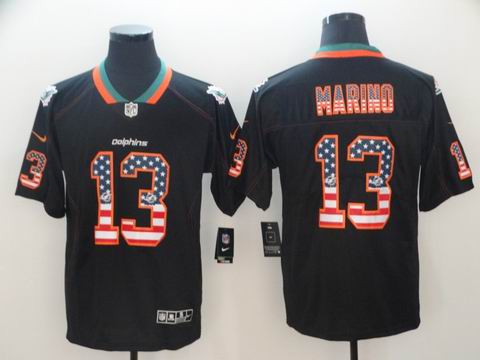 nfl Miami Dolphins #13 Marino lights out black USA flag rush jersey