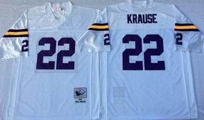 nfl Minnesota Vikings #22 Krause white throwback jersey
