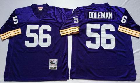 nfl Minnesota Vikings #56 Doleman purple throwback jersey