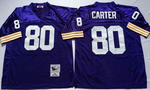 nfl Minnesota Vikings #80 Carter purple throwback jersey