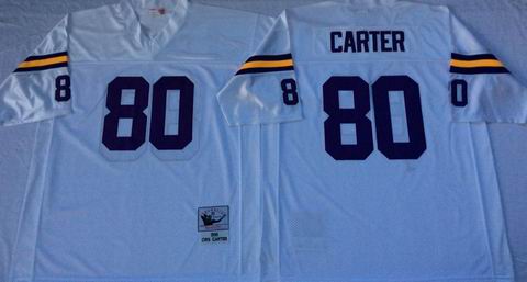 nfl Minnesota Vikings #80 Carter white throwback jersey