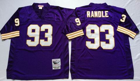 nfl Minnesota Vikings #93 Randle purple throwback jersey