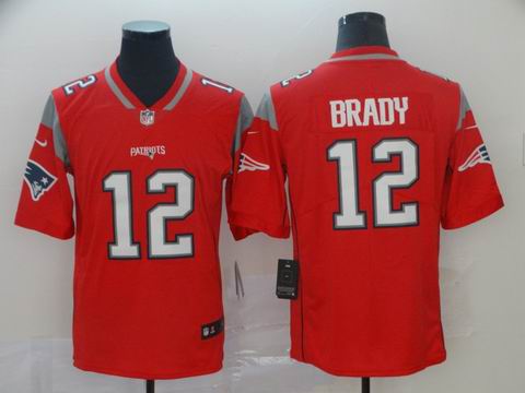 nfl Patriots #12 Brady red interverted jersey