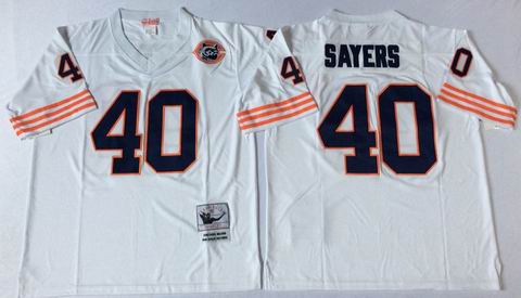 nfl chicago bears #40 sayers white throwback jersey