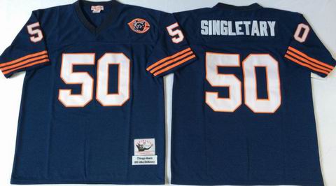 nfl chicago bears #50 Singletary blue throwback jersey