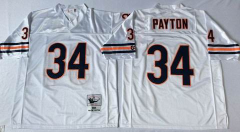 nfl chicago bears 34 payton white throwback jersey