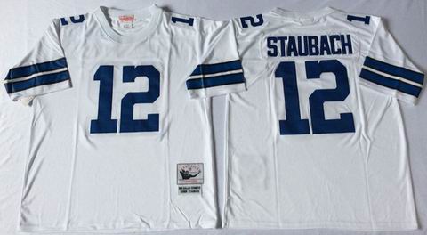 nfl dallas cowboys #12 Staubach white throwback jersey