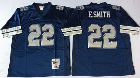 nfl dallas cowboys #22 E.Smith blue throwback jersey