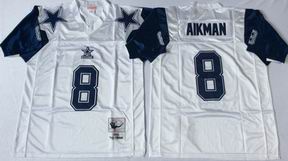 nfl dallas cowboys #8 Aikman white throwback jersey
