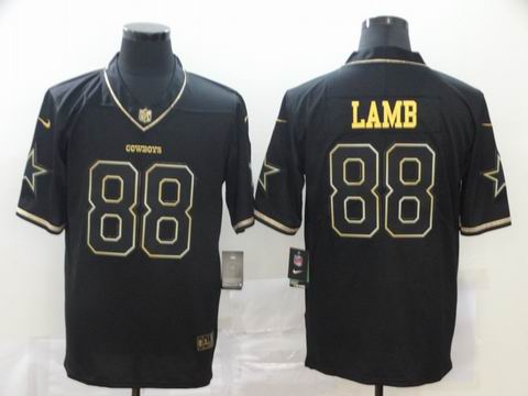 nfl dallas cowboys #88 LAMB black golden jersey