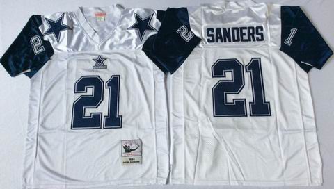 nfl dallas cowboys 21 Sanders white throwback jersey