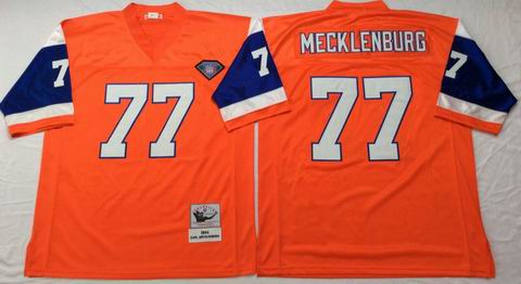 nfl denver broncos 77 Mecklenburg orange throwback jersey