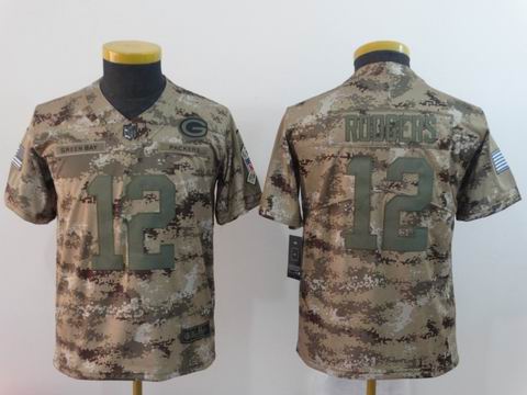 nfl green bay packers #12 Rodgers camo salute to service jersey