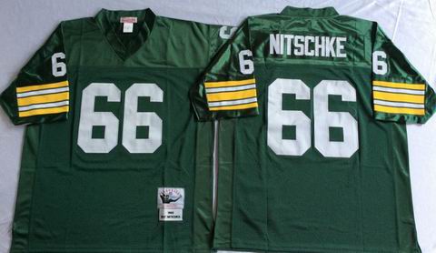 nfl green bay packers 66 Nitschke green throwback jersey