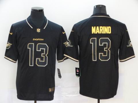 nfl miami dolphins #13 marino black golden jersey