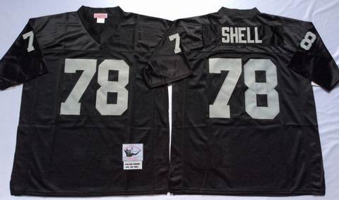 nfl oakland raiders #78 Shell black throwback jersey