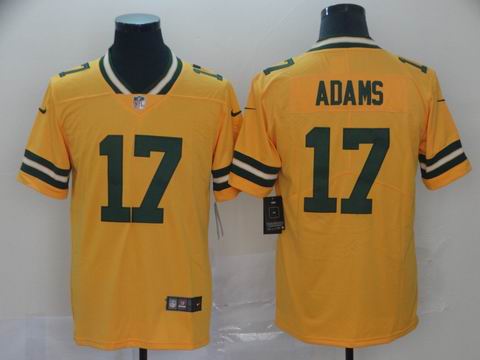 nfl packers #17 Adams yellow interverted jersey