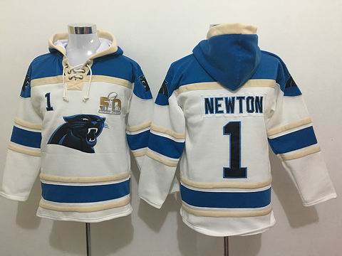 nfl panthers #1 Cam Newton white suerbowl sweatshirt hoody