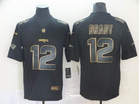 nfl patriots #12 Brady black golden rush jersey