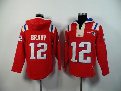 nfl patriots 12 brady red sweatshirt hoody