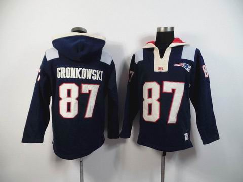 nfl patriots 87 Gronkowski blue sweatshirt hoody