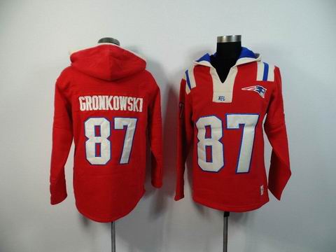 nfl patriots 87 Gronkowski red sweatshirt hoody