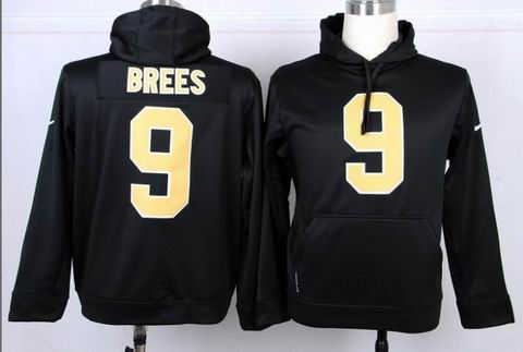 nfl saints 9 brees black sweatshirt hoody