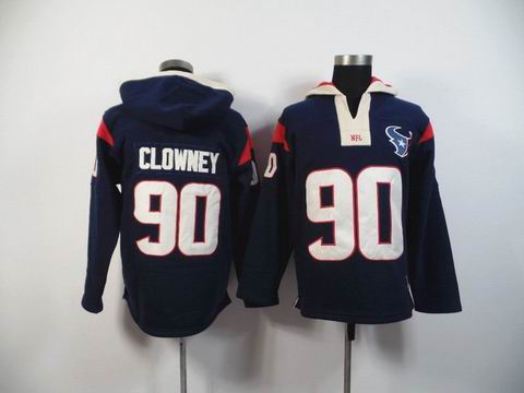 nfl texans 90 Clowney blue sweatshirt hoody