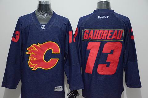 nhl Calgary Flames #13 Gaudreau blue jersey long sleeve
