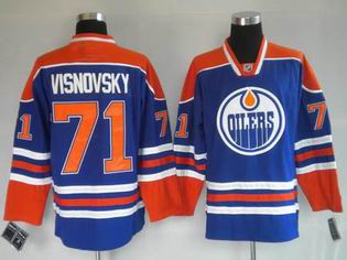 nhl Edmonton Oilers #71 VISNOVSKY blue