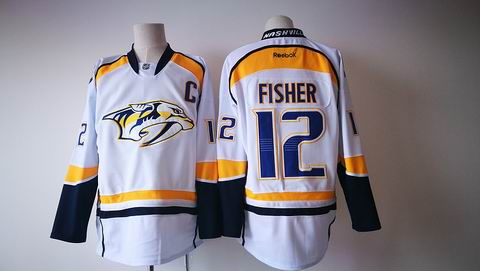 nhl Nashville Predators #12 FISHER white jersey