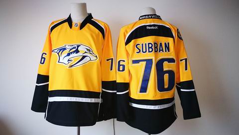 nhl Nashville Predators #76 SUBBAN yellow jersey