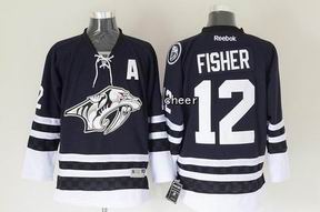 nhl Nashville Predators 12# Fisher blue Jersey