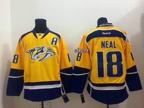 nhl Nashville Predators 18# Neal yellow Jersey