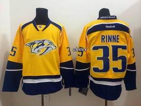 nhl Nashville Predators 35# Rinne yellow Jersey