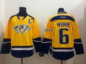 nhl Nashville Predators 6# Weber yellow Jersey